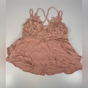 Boutique Pink Lace Cami Top
